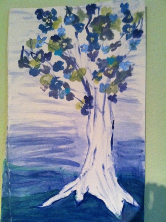 a picture my youngest painted for me because i love trees